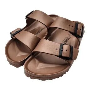 Birkenstock Tan Sandals with Black Buckles